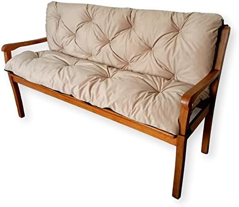 Cuscini Per Panca Da Giardino - Set 2 Pezzi 100x50cm Con Schienale - Impermeabile, Beige, Per Esterni - Foto 5