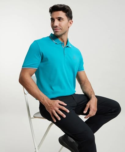 Image of Jockey Men Cotton Blend Solid Regular Fit Sport Polo T-Shirt