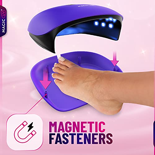 Professional Uv Led Nail Lamp 48W - Salon/Home Use Dryer For Nail Polish - 4 Timer Modes - Manicure And Pedicure Compatible Gel Nail Polish Curing Lamp - Lcd Display | 5 Finger Clips - Purple #TOP2