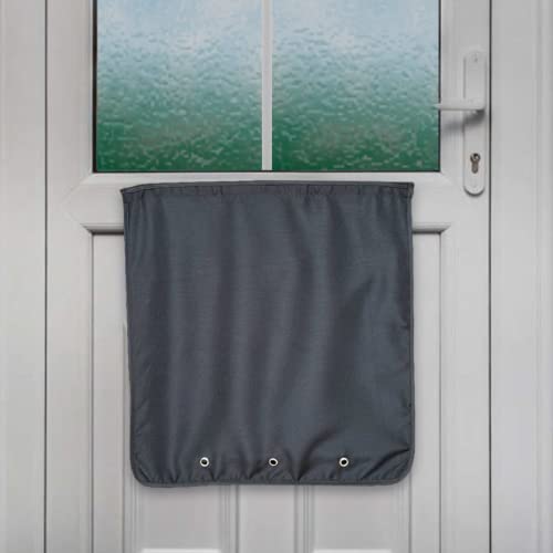 Image of Slimline Mail Slot Catcher for Door (20.4 inch W x 20 inch D), Letterbox Catcher for Glass, Wood & Metal Doors - Strong Adhesive, Indoor Post Catcher for Small Packages & Magazines (Black)