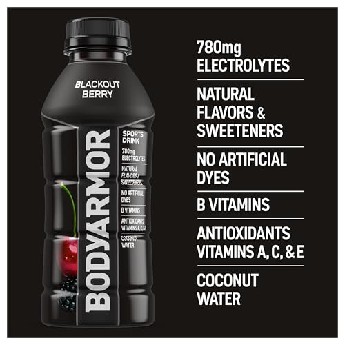 BODYARMOR Sports Drink, Blackout Berry, Electrolyte Drink Hydration, 16 Fl Oz Bottles (12 Pack), Flavored Coconut Water with B Vitamins & Antioxidants - Thumbnail 7