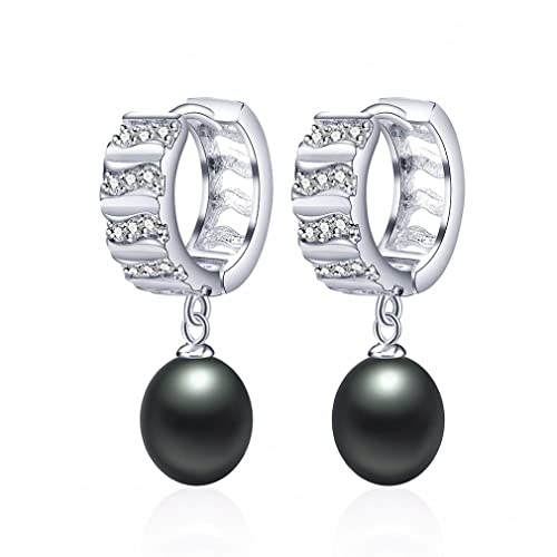 Boucles d'oreilles perles d'eau douce naturelles femme bijoux fins zircon brillant tendance