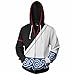 JKYP Anime Gintama Cosplay Sakata Gintoki Zipper Felpa con Cappuccio Pullover, Felpa Casual Unisex con Stampa 3D per i Fan di Gintama,Nero,S