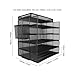 File Rack 5 Tier Mesh File Sorter Letter Storage Desk with Top Box Pen Container Letter Trays