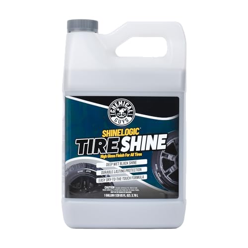 Chemical Guys Shine Logic Tire Shine (128 oz) Premium High-Gloss Tire Dressing for Deep Black Shine, Restores Faded Rubber, Enhances Appearance, Protects Against Fading and Cracking