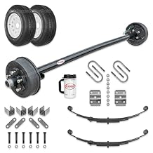 Johnson Trailer Parts 3500 lb Trailer Axle Kit, 95 in Hub Face, 80 in Spring Center, 5 on 4.5 Bolt Pattern, Electric Brake Axle, Running Gear Kit