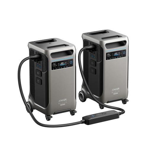 Anker SOLIX F3800 Plus Portable Power Station with Double Power Hub, 7.68kWh, 12,000W AC Output, Generators for Home Use, 3,200W Solar Input, Works wi