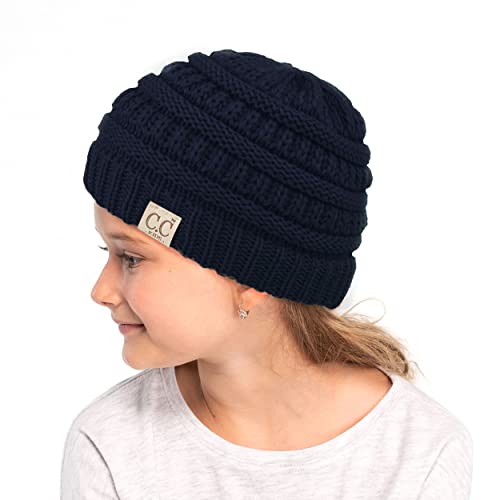 Image of C.C Hatsandscarf Kids Beanie Ages 2-5 Warm Chunky Thick Stretchy Knit Slouch Beanie Skull Hats (YJ-847-KIDS)