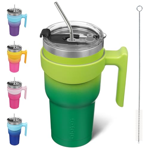 Image of BJPKPK 30 oz Tumbler with Handle & Straw, Insulated Stainless Steel Mug