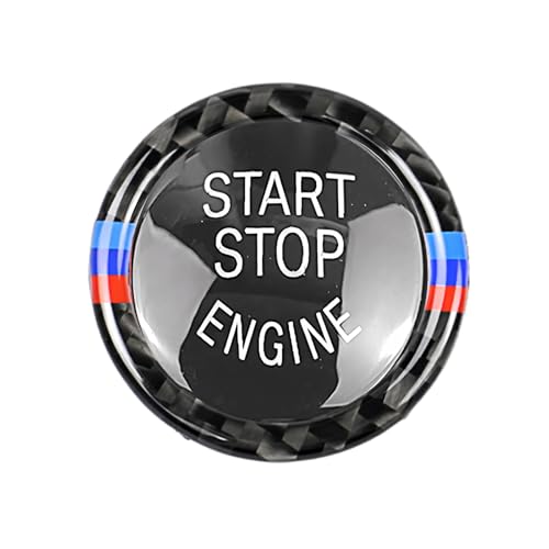 Lcyen Sports Start Stop botão de arranque do motor Start Stop Button Cover Auto Startknopf motor Zündschalter Abdeckung Zündschlosabdeckung für BMW 3 5 X5 X6 série E90 E91 E92 E93 E60 E70 E71Z. 4 Anos