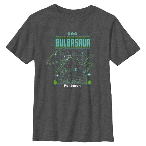 T-shirt Pokémon Bulbasaur Grid parfait pour l'école et le jeu