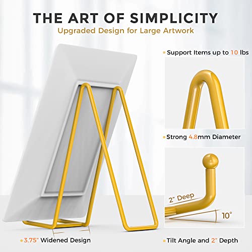 Image of TR-LIFE 8 Inch Large Plate Stands for Display - Gold Metal Easel (2 Pack)