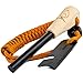 Texas Bushcraft Fire Starter Survival Kit - Ferro Rod Flint Fire Steel, Striker Tool | Cowhide Leather Tinder Bag | Emergency Paracord Bracelet Camping Gear
