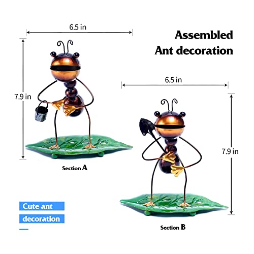 Yywmwm Metal Ant Garden Decorative Cute Ant Outdoor Wall Sculptures Patio Lawn Yard Indoor Outdoor Statue Ornament 2 Packs (Metal Ant Garden) #TOP2