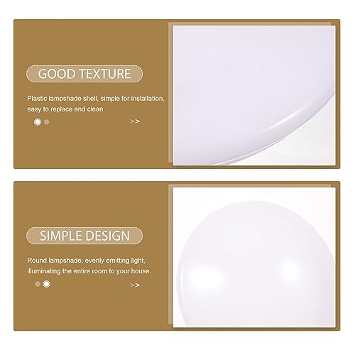 Image of Luxshiny Flush Mount Ceiling Light Cover, 22.6cm Plastic Round Mushroom Light Shade Replacement Lamp Dustcovers Ceiling Lighting Fixtures for Wall Sconce Chandelier Lamps