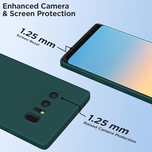Image of Outlouders Back Cover for Samsung Galaxy Note 8 | Camera Protection | Durable Soft Matte Silicone Bumper Case (Green)