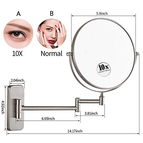 Espejo de Maquillaje de Pared Ajustable y Doble Cara miniatura 4
