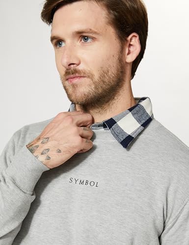 Image of Amazon Brand - Symbol Men Cotton Rich Light Weight Crew Neck Sweatshirt (Regular Fit)