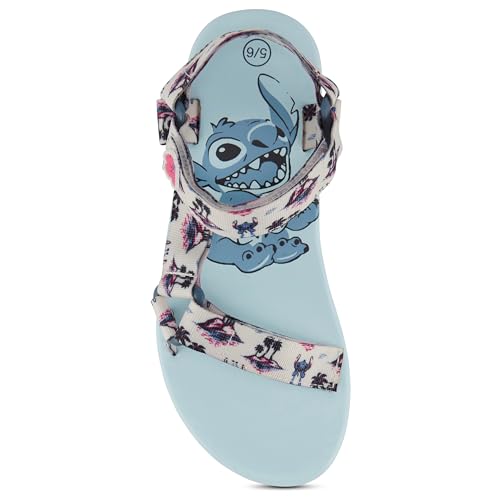 Disney Ladies Lilo and Stitch Sandals - Ladies Classic Lilo and Stitch Double Strap Sandals Slip On Slides Shoes3
