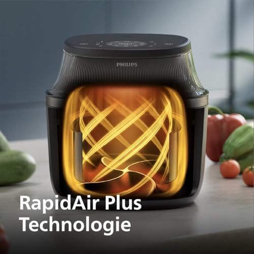 Philips Airfryer 3000 Series 7.2L, Kookvenster, 16-in-1 Airfryer, RapidAir Plus-technologie, Vetverwijdering, HomeID Recept App, Gemakkelijk schoon te maken (NA340/00) - Afbeelding 6