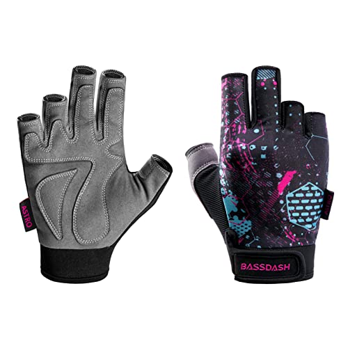 Bassdash Astro Fishing Gloves Fingerless Heavy-Duty Sure Grip Men’s Women’s Gloves for Game Cycling Kayaking Paddling Sailing MTB