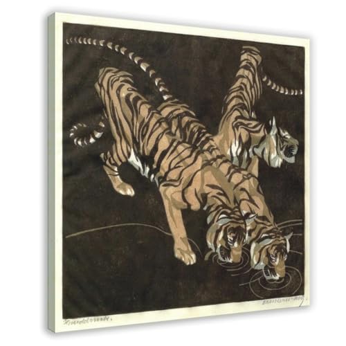 Tigers Von Bresslern-Roth : toile WCYB 61x61 cm pour habiller un mur vide avec élégance
