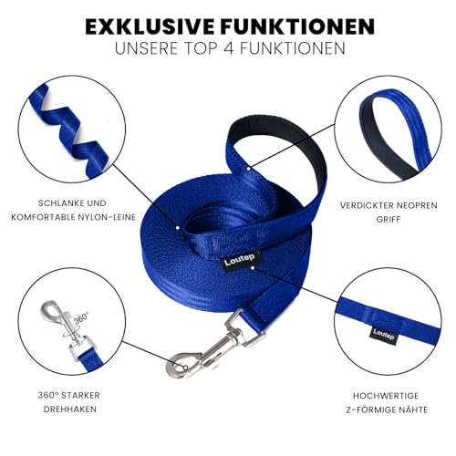 Loutep Schleppleine Für Hunde Lange Leine 3m 5m Schleppleine 10m Für Hunde 15m 20m 25m 30m Hundeleine Für Kleine Mittel Große Hund Langlaufleine Wasserfest Leicht Laufleine