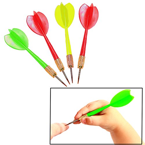 Plastic Darts Brass Tip Assorted Colors - 3 Dozen - Carnival Balloon Darts