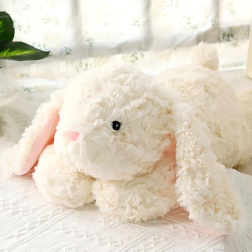 IFX24 Soft Weighted Bunny Stuffed Animal 20.5' 2Lbs, Sturdy and Fluffy Beige Rabbit Plush Toy for Kids Cuddle, Cute Plushy Hugging Pillow Toy for Kids (20.5'x7.9'x5.9')