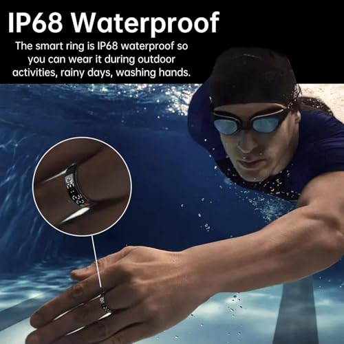 Anello fitness intelligente con touch screen, monitoraggio del sonno e dei passi, controllo della fotocamera gestuale, impermeabile IP68, monitoraggio della salute indossabile per iOS/Android