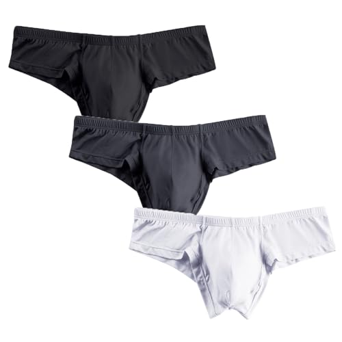 Mens Underwear Briefs Micro Modal Half Back Coverage Bikini Low Rise Silky Touch Underpants 3 Pack