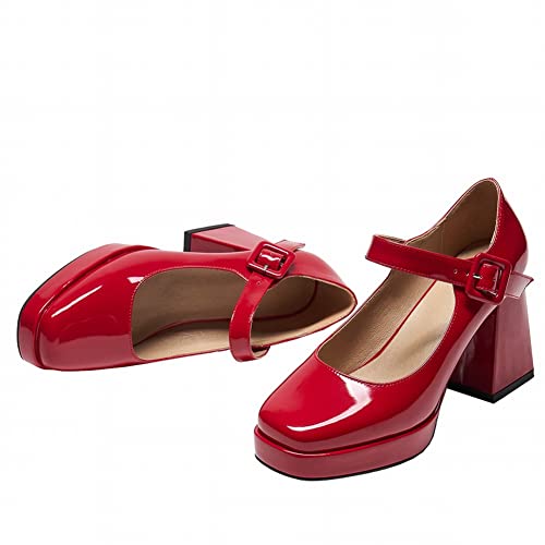 Image of Women's Mary Jane Platform Heels Chunky Block Heel Pumps