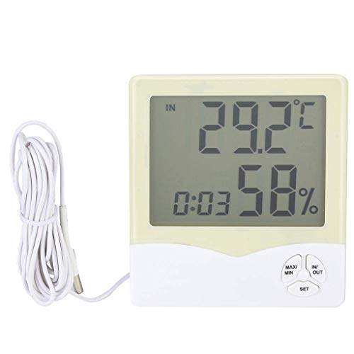 N/A YAJJA Startseite Dual-Temperatur Hygrometer Außentemperaturfühler Temperatur und Feuchte-Messgerät Innen Hohe Präzision elektronische Thermometer
