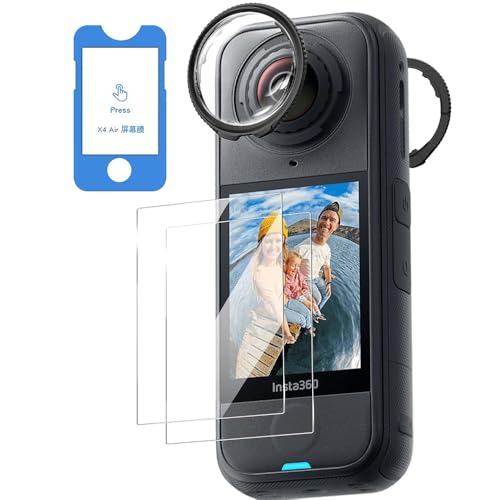 For Insta360 X4 air �t�B���� �J���� �����Y�ی�t�B���� [YEZHU ] 9H ���{���Ɏq�f�� ���w�K���X �����Y �ی�J�o�[ �����K���X�����Y �L�Y�h�~ �����ߗ� �w��h�~ ���˖h�~ �h�o(2 ���̃X�N���[���v���e�N�^�[+2�������Y