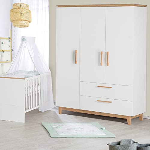 roba Kleiderschrank 'Finn', 3 Türen, 2 Schubladen, weiß, mit Soft Close-Technik, Drehtürenschrank