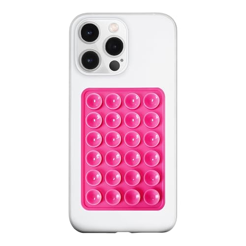 Image of LvShuLiangPin Anteel Silicone Suction Phone Case Mount, Silicon Adhesive Phone Accessory for Smartphones, Hands-Free Mirror Shower Phone Holder for Selfies, Tiktok Videos (Rose)