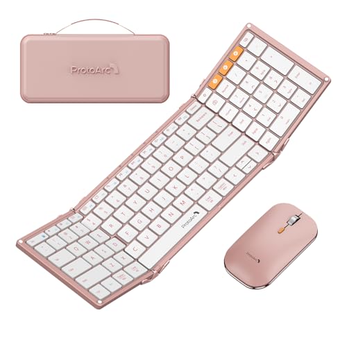 ProtoArc XKM01 Full-Size Foldable Keyboard Mouse Combo for...