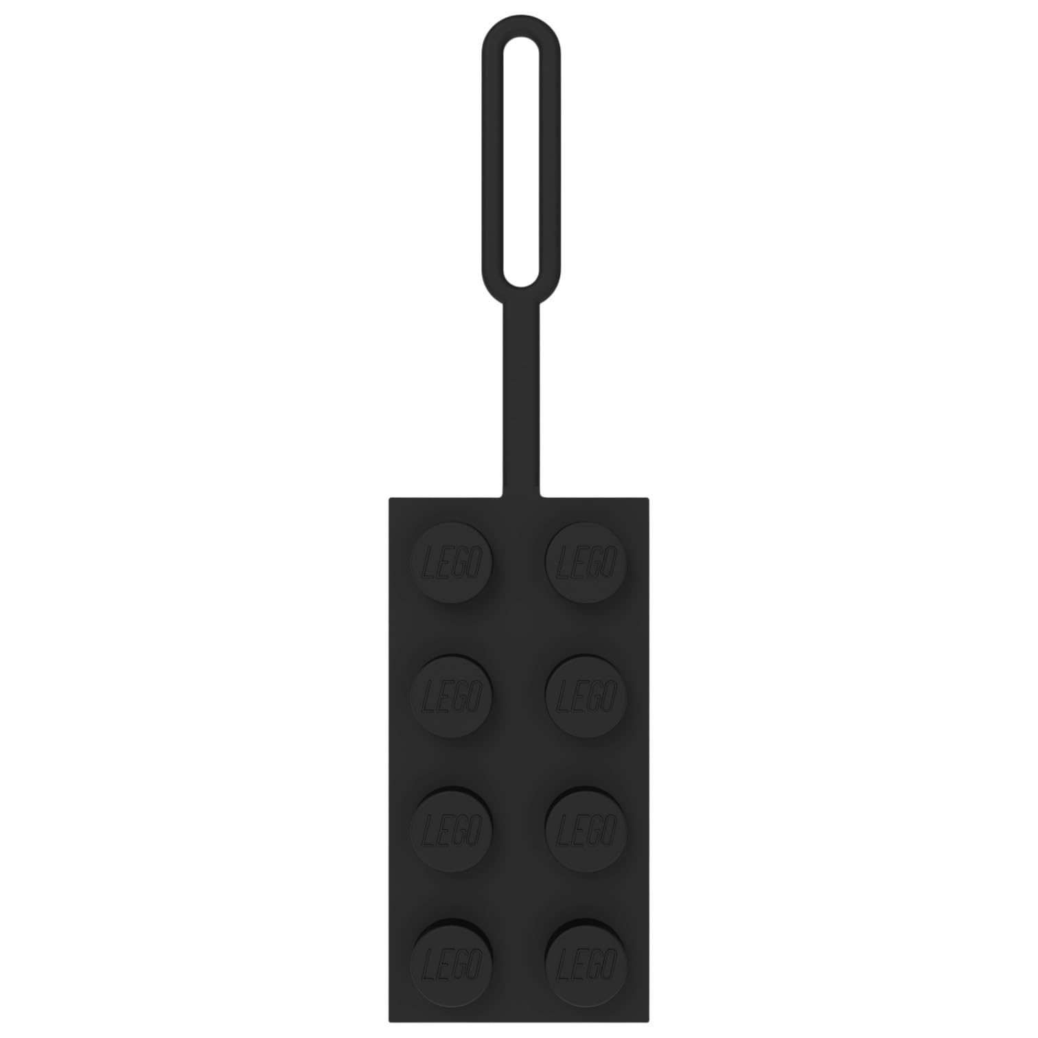 LEGO Bag Tag 2x4 - Black (53654), Silicone Luggage Tag, Vacation, Cruise, Suitcase Identification