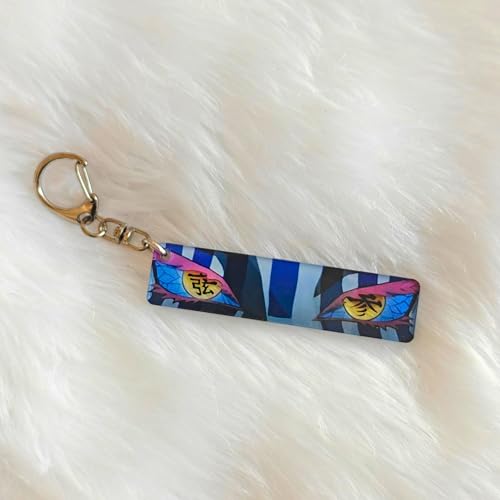Image of Dem-on Slayer Anime Acrylic Glowing Eyes Keychain | Luminous Eye Glow Key Ring | Premium Otaku Accessory for Bags, Bikes, Cars, Backpacks & Key Holder