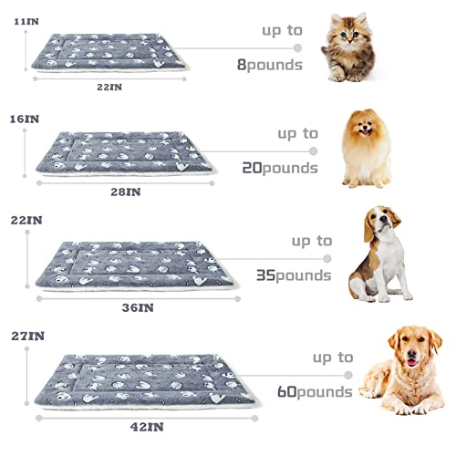 Patas Lague Dog Bed/Pet Beds For Small Dogs(22 * 11 * 1.7In),Reversible Soft Fleece Dog Crate Pad Bed, Machine Washable Cat Kennel Pad (Navy Blue) #TOP3