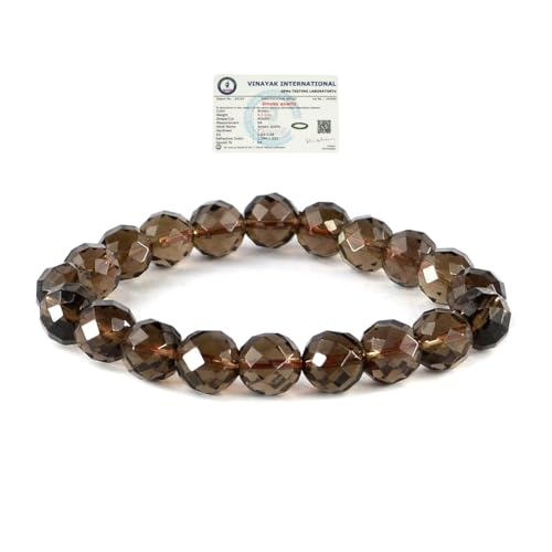 Image of Reiki Crystal Products Certified Natural Crystal Stone Diamond Cut /Faceted 10 mm Beads Bracelet for Men & Women | Reiki Charged Gemstone Jewellery | Multiple Stone Variants Available