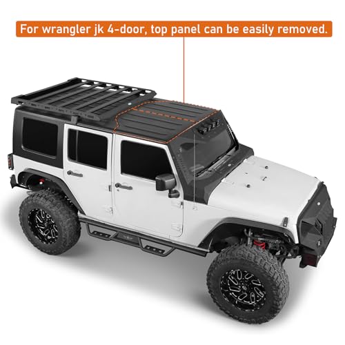 Image of Hooke Road JK Roof Rack Aluminum Crossbars Overland Cargo Carrier for 2007-2018 Jeep Wrangler JK 2 /4 Doors (Hard Top Only)