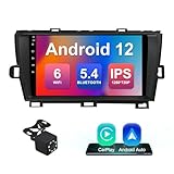 2+32G 9-inch Android 12 Car Stereo for Toyota Prius 2010-2015 IPS Touchscreen Screen Car Radio with Carplay & Android Auto Support Backup Camera GPS FM Navi BT SWC