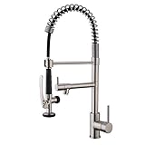 EKRTE Contemporary Single Handle Kitchen Sink Faucet, Commercial Style Pre-Rinse Kitchen Faucets wit