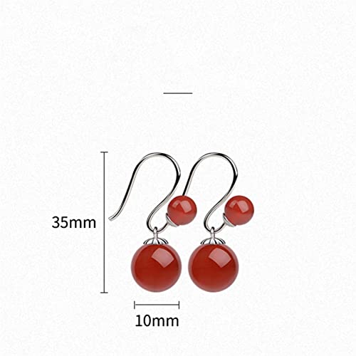 Pendientes de plata 925 EKSED collares redondos retro para mujer 5