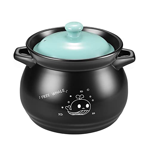 Ceramic Casserole Dish with Lid - 2.0L for Indian & Asian Soups, Stews, Curries - Stylish Cookware for Home Chefs & Entertaining