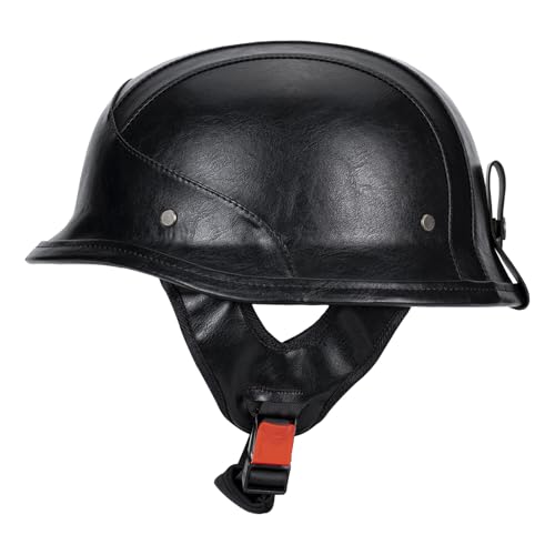 LNCHAO German Style M35 Handmade Leather Retro Motorcycle Helmet 1/2