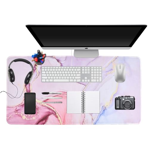 Alfombrilla de Escritorio,Tapete de Escritura Estera Oficina, Protector Escritorio, Alfombrilla de Escritorio para Ordenador y Portátil, Adecuado para Oficina y Hogar (60cmx30cm Rosa)