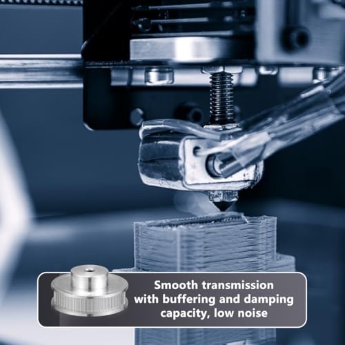ULTECHNOVO 2Gt Synchronrad 20 Zähne Bohrung Aluminium Zahnscheibe mit 2 Stück Länge 200 Mm Breite 6 Mm Riemen für 3D-Drucker CNC Mechanischen Antrieb (Silber)