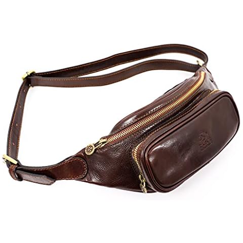 Time Resistance Riñonera de Piel - Estilo Vintage con Cuero Auténtico de Vachetta Cover